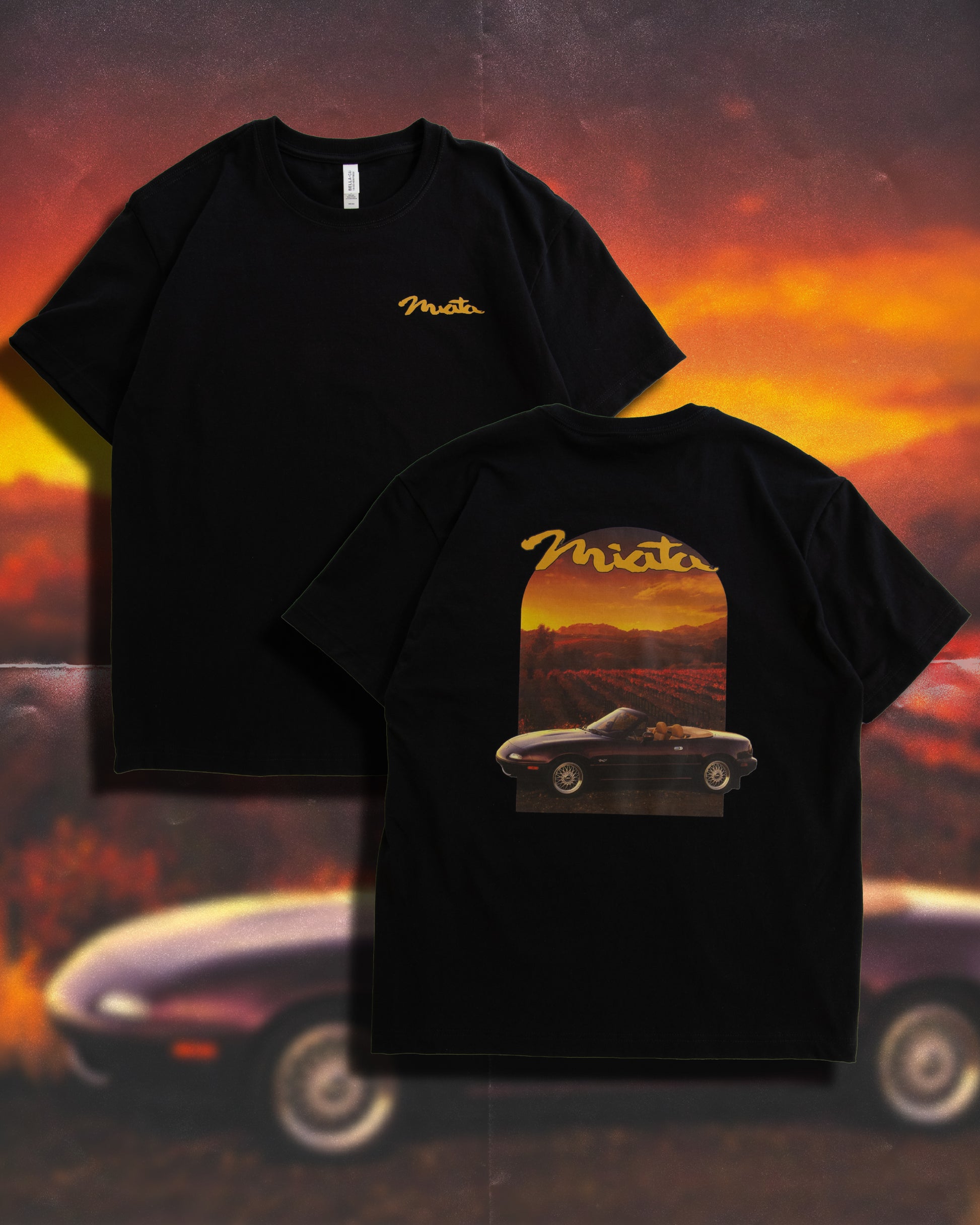 Sunset Merlot Mica Miata Tee